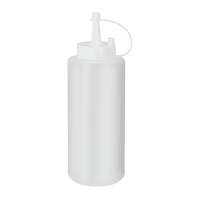 Squeezable sauce bottle with cap